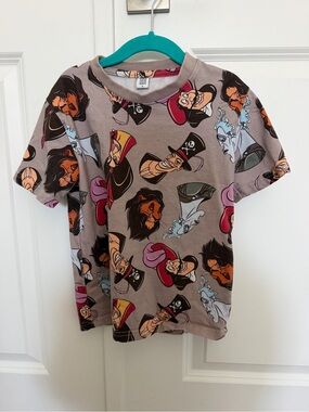 Disney Wild Rich Kids Cartoon Villains Short Sleeve Tee - Gray